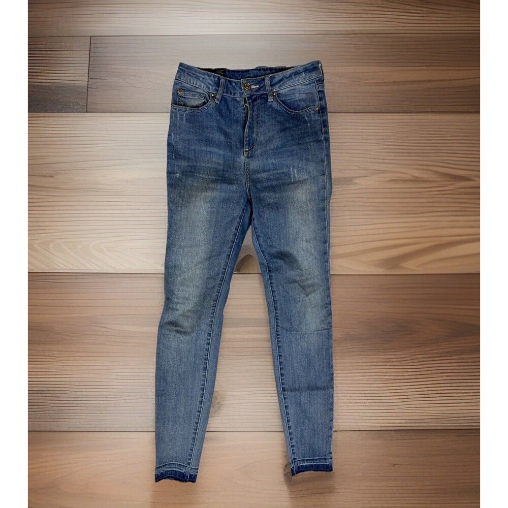 Armani Exchange High Rise J24 Women Size 25 Denim Blue Jeans Silver Logo